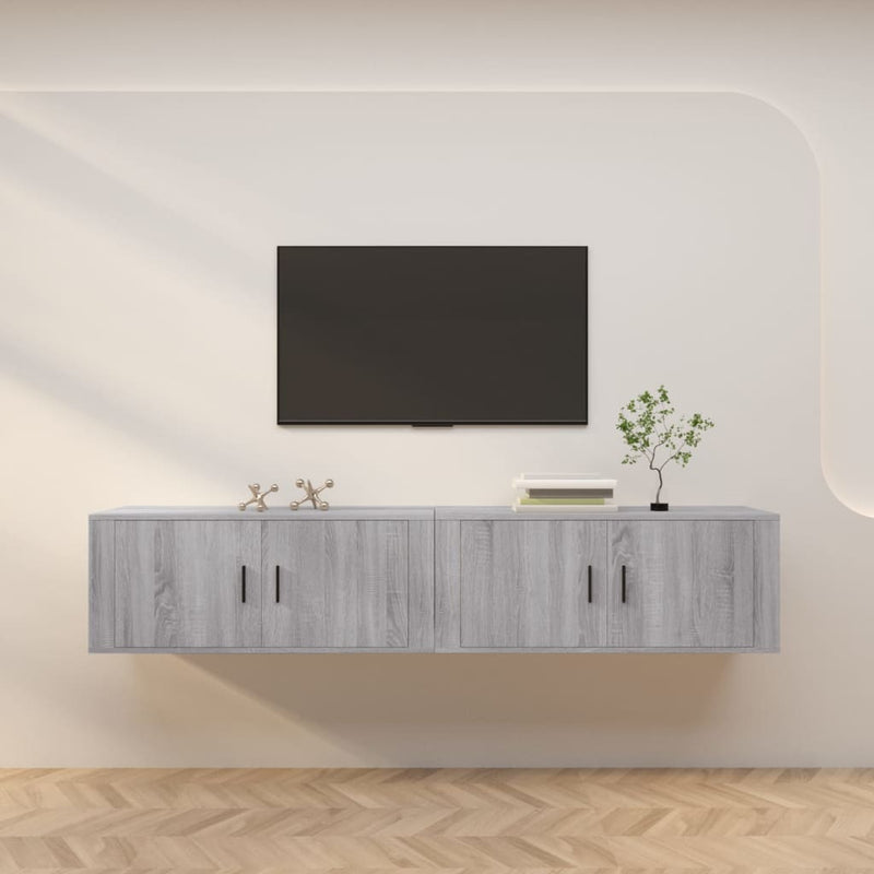 Tv-wandmeubels 2 st 100x34,5x40 cm grijs sonoma eikenkleurig MeubelReus
