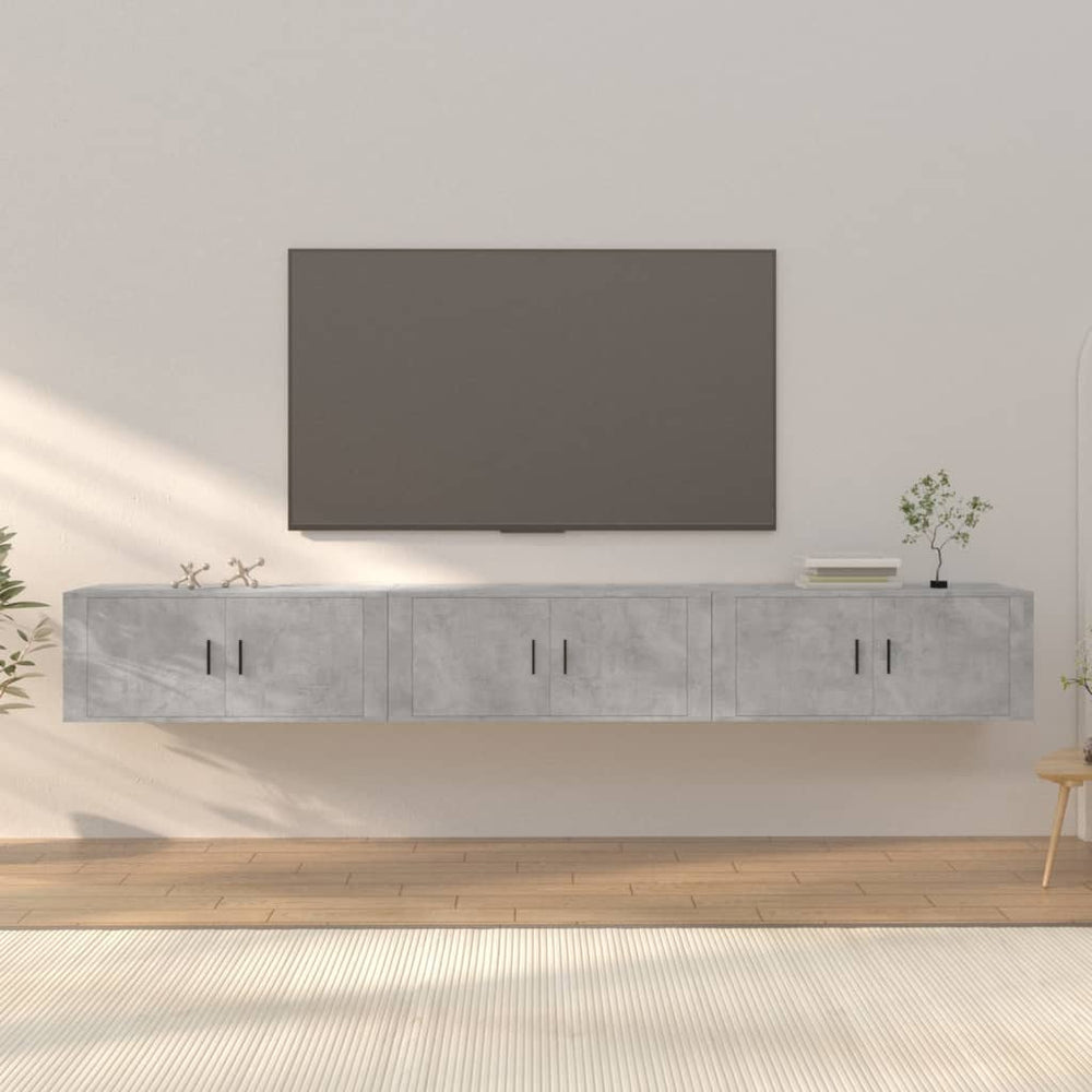 Tv-wandmeubels 3 st 100x34,5x40 cm betongrijs MeubelReus
