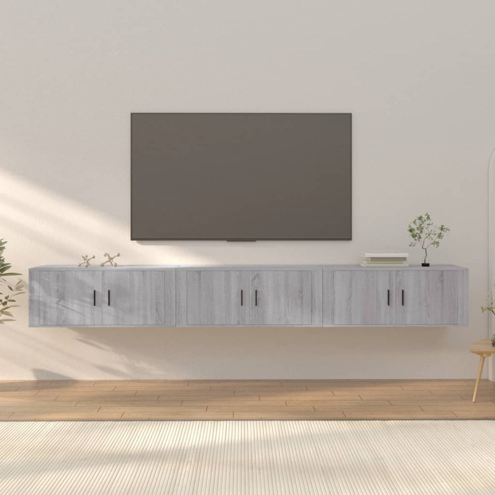 Tv-wandmeubels 3 st 100x34,5x40 cm grijs sonoma eikenkleurig MeubelReus