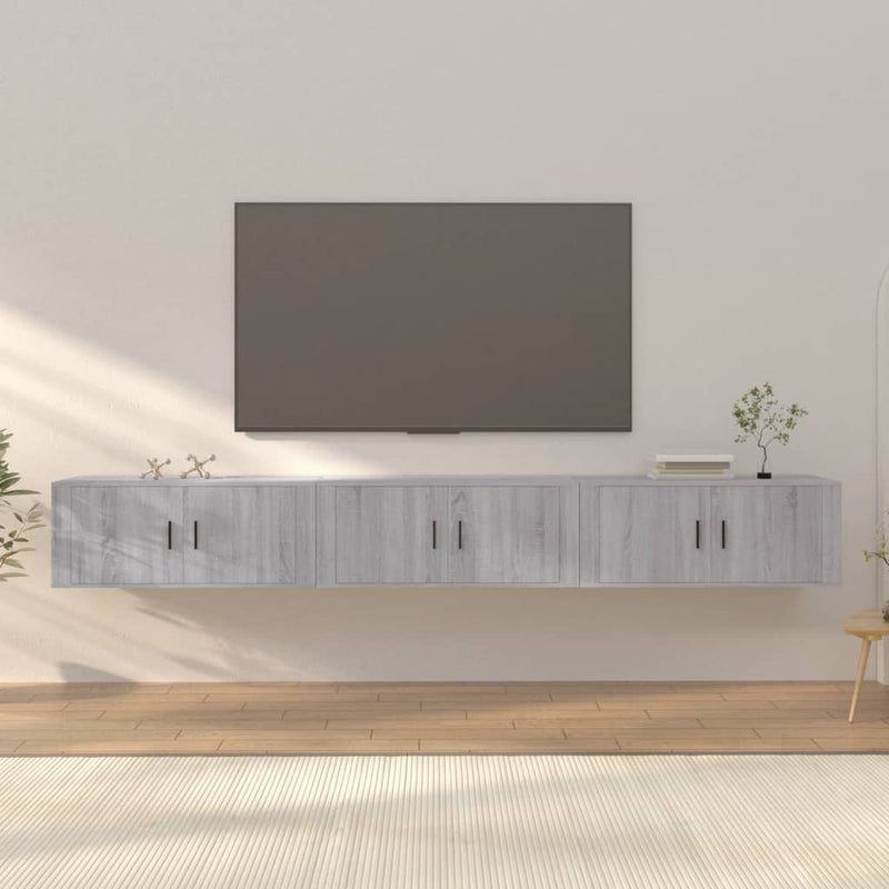 Tv-wandmeubels 3 st 100x34,5x40 cm grijs sonoma eikenkleurig MeubelReus