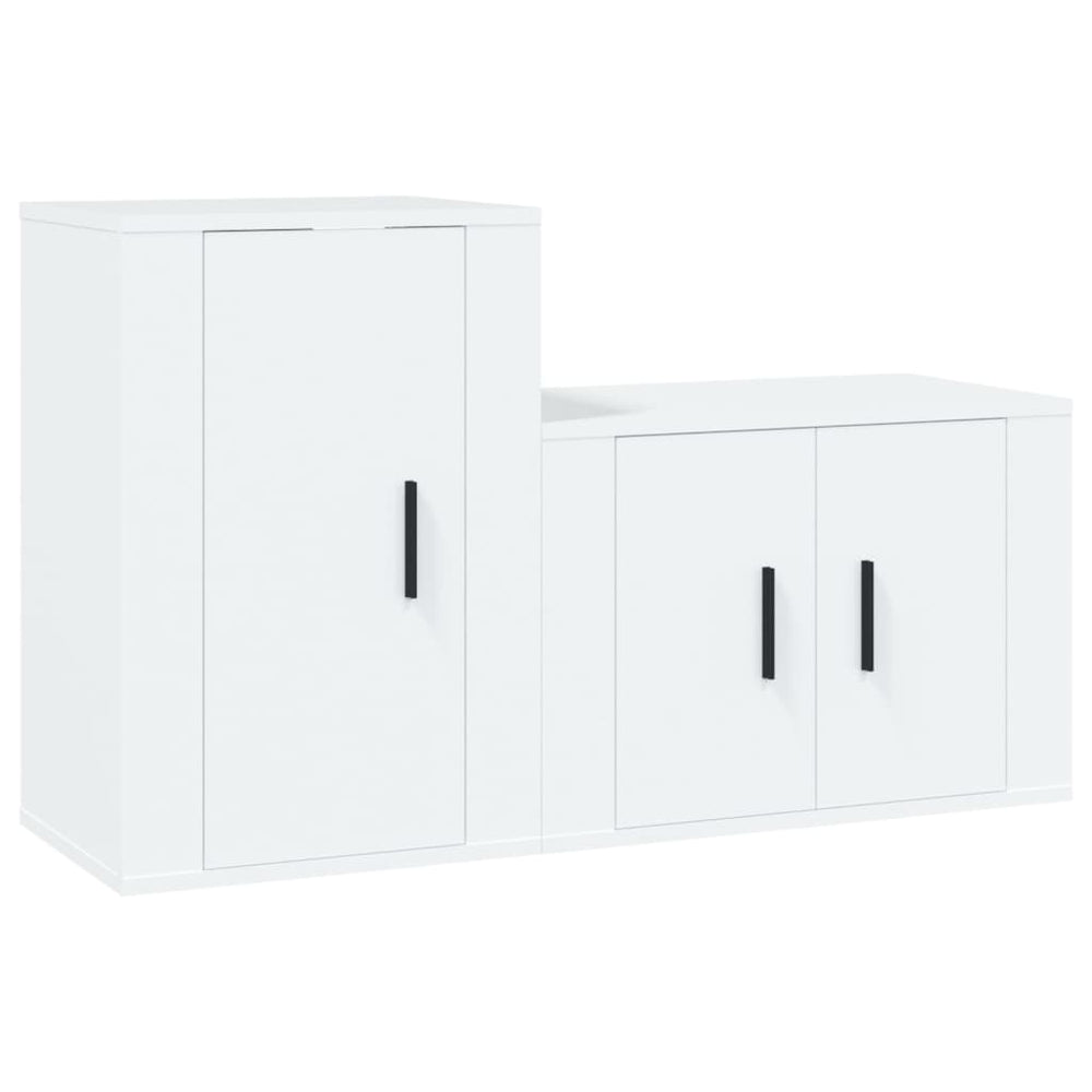 2-delige Tv-meubelset bewerkt hout wit MeubelReus