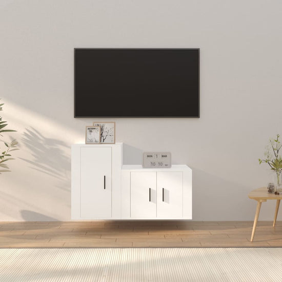 2-delige Tv-meubelset bewerkt hout wit MeubelReus