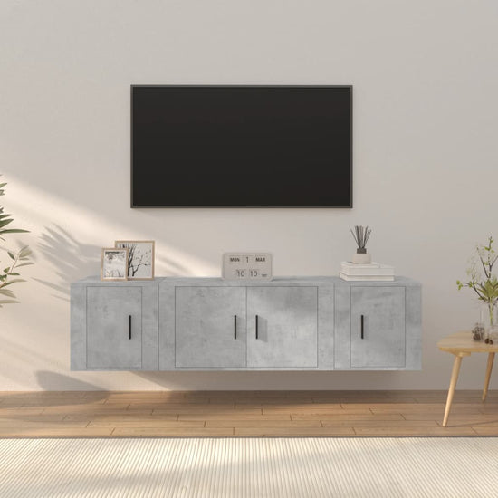 3-delige Tv-meubelset bewerkt hout betongrijs MeubelReus