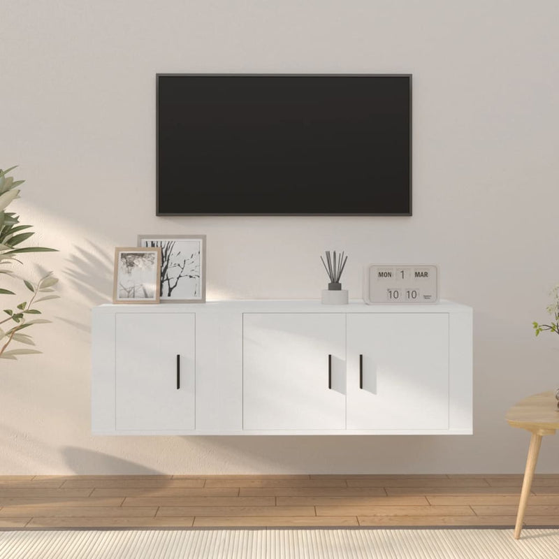2-delige Tv-meubelset bewerkt hout wit MeubelReus