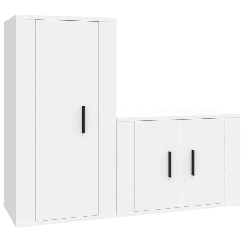 2-delige Tv-meubelset bewerkt hout wit MeubelReus