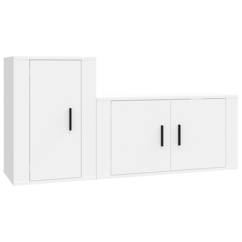 2-delige Tv-meubelset bewerkt hout wit MeubelReus