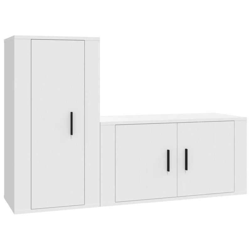 2-delige Tv-meubelset bewerkt hout wit MeubelReus