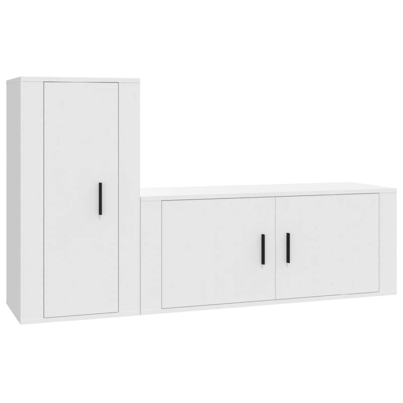 2-delige Tv-meubelset bewerkt hout wit MeubelReus