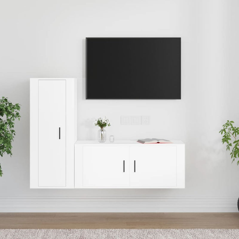 2-delige Tv-meubelset bewerkt hout wit MeubelReus