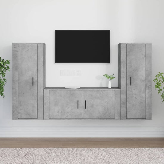 3-delige Tv-meubelset bewerkt hout betongrijs MeubelReus