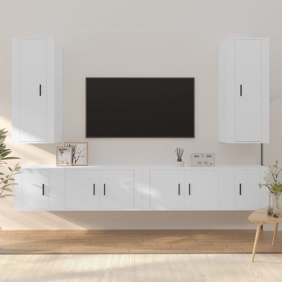 6-delige Tv-meubelset bewerkt hout wit MeubelReus