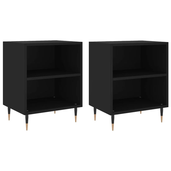 Nachtkastjes 2 st 40x30x50 cm bewerkt hout zwart MeubelReus