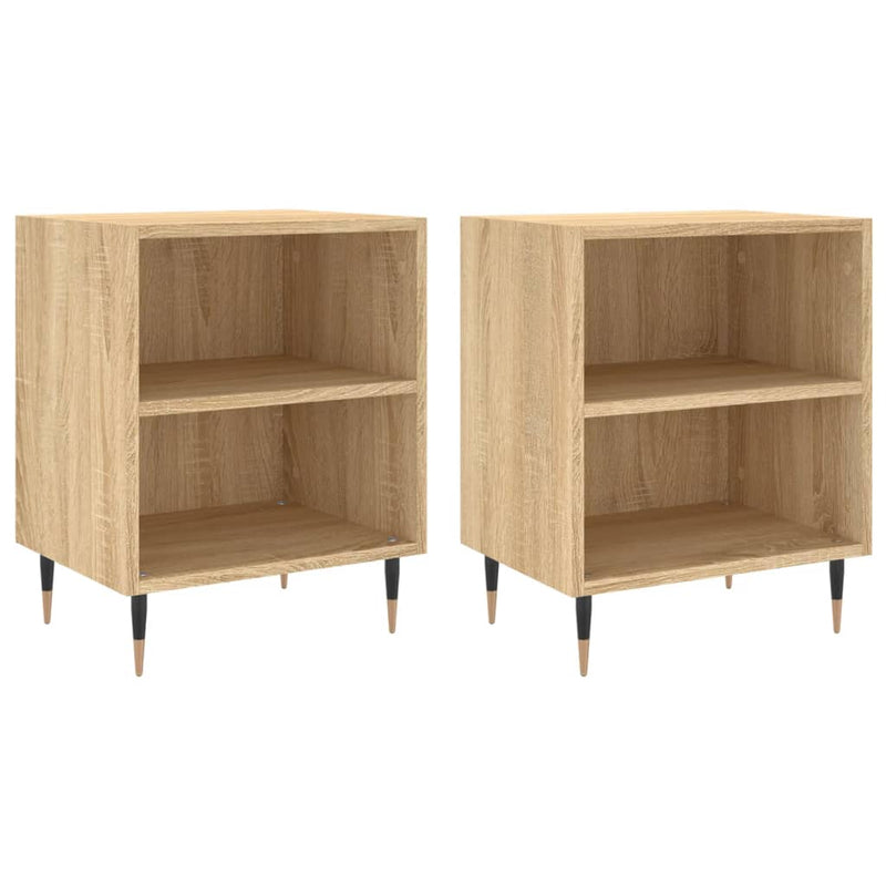 Nachtkastjes 2 st 40x30x50 cm bewerkt hout sonoma eikenkleurig MeubelReus