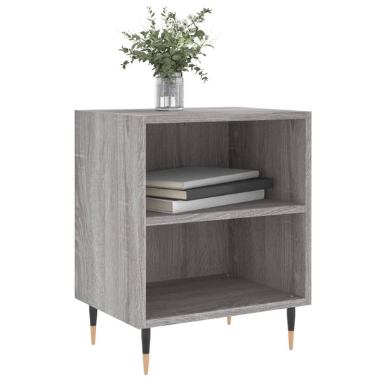 Nachtkastje 40x30x50 cm bewerkt hout grijs sonoma eikenkleurig MeubelReus