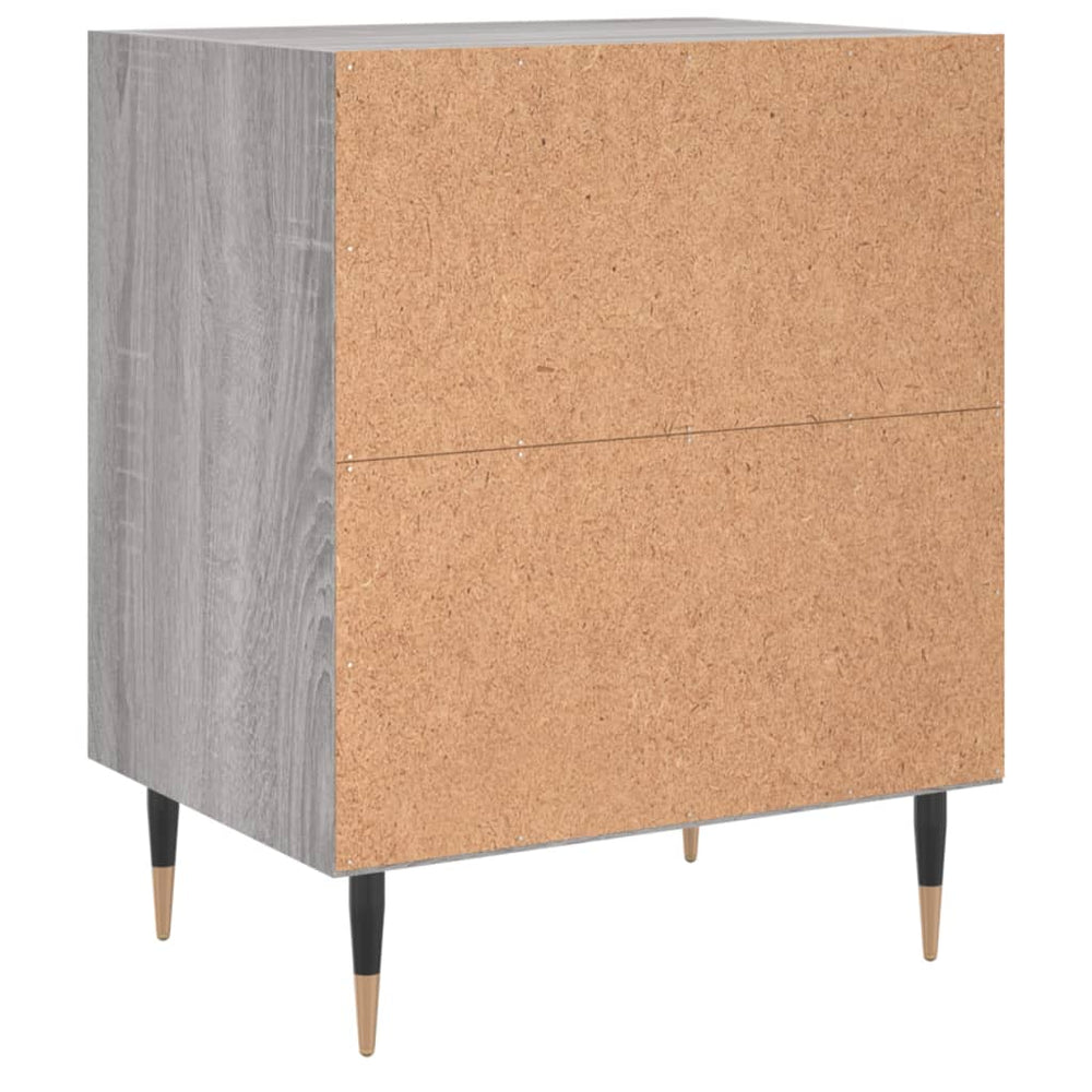 Nachtkastje 40x30x50 cm bewerkt hout grijs sonoma eikenkleurig MeubelReus