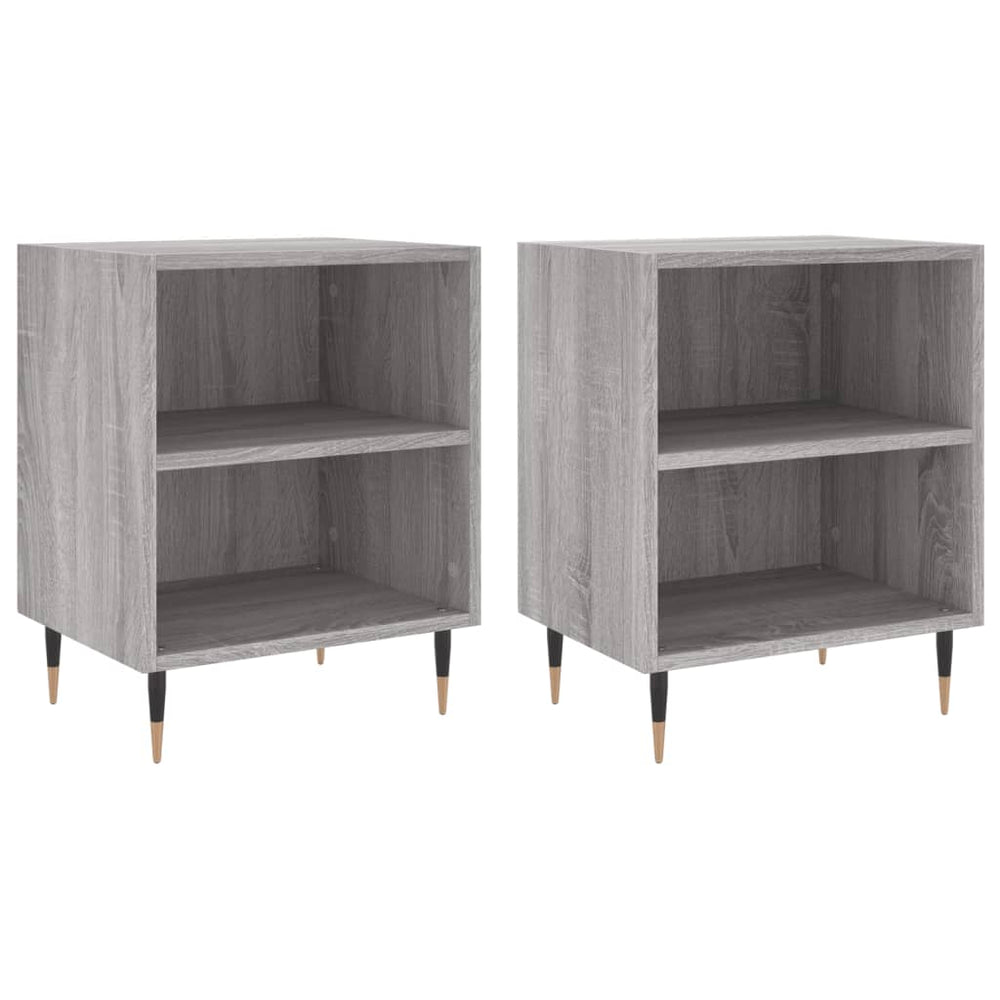 Nachtkastjes 2 st 40x30x50 cm bewerkt hout grijs sonoma eiken MeubelReus