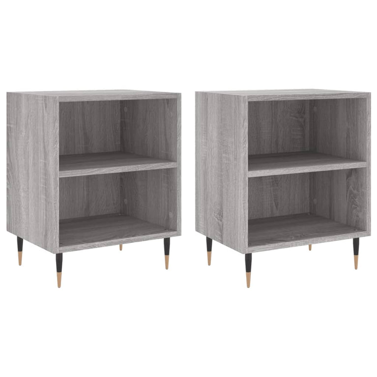Nachtkastjes 2 st 40x30x50 cm bewerkt hout grijs sonoma eiken MeubelReus
