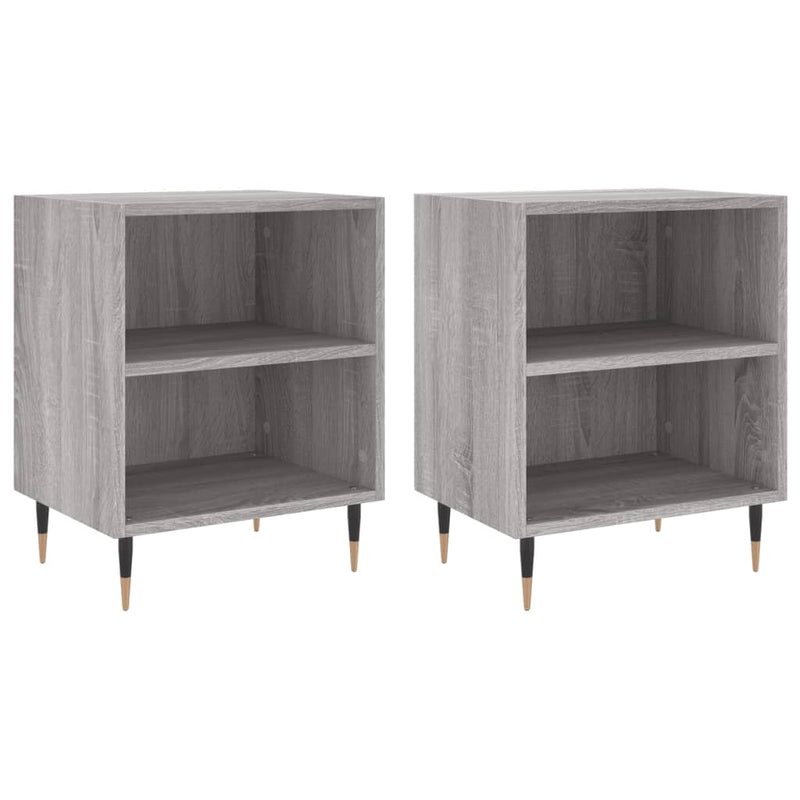 Nachtkastjes 2 st 40x30x50 cm bewerkt hout grijs sonoma eiken MeubelReus