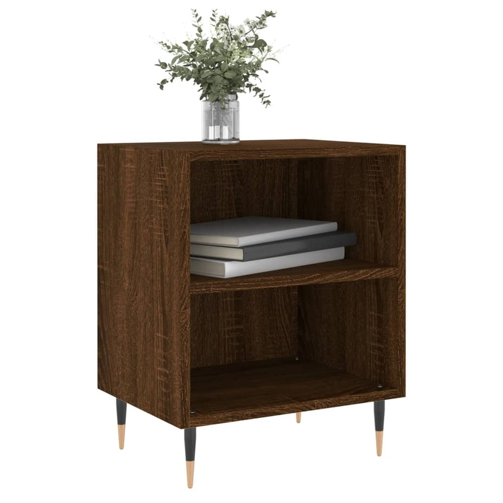 Nachtkastje 40x30x50 cm bewerkt hout bruin eikenkleur MeubelReus
