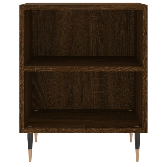 Nachtkastje 40x30x50 cm bewerkt hout bruin eikenkleur MeubelReus