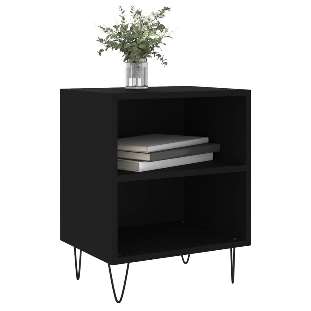 Nachtkastjes 2 st 40x30x50 cm bewerkt hout zwart MeubelReus