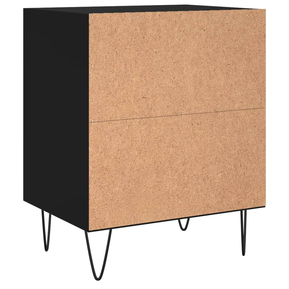 Nachtkastjes 2 st 40x30x50 cm bewerkt hout zwart MeubelReus