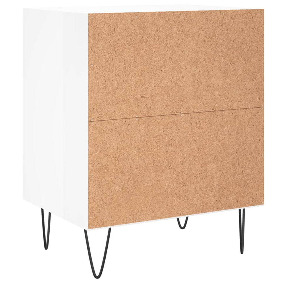 Nachtkastje 40x30x50 cm bewerkt hout hoogglans wit MeubelReus