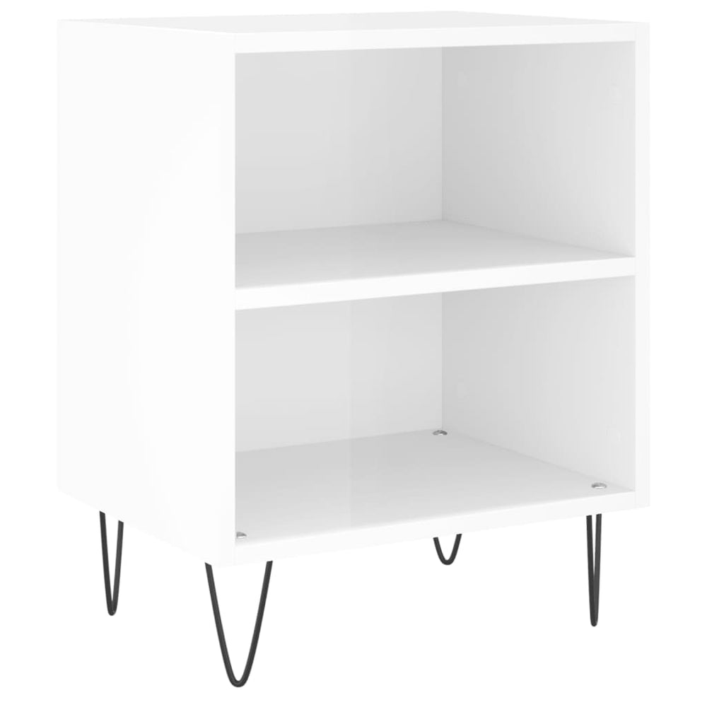 Nachtkastjes 2 st 40x30x50 cm bewerkt hout hoogglans wit MeubelReus