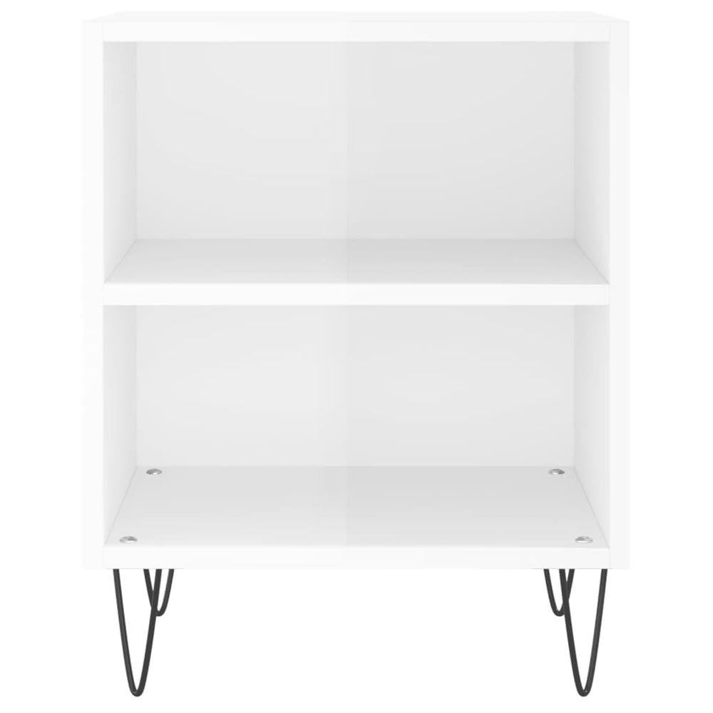 Nachtkastjes 2 st 40x30x50 cm bewerkt hout hoogglans wit MeubelReus