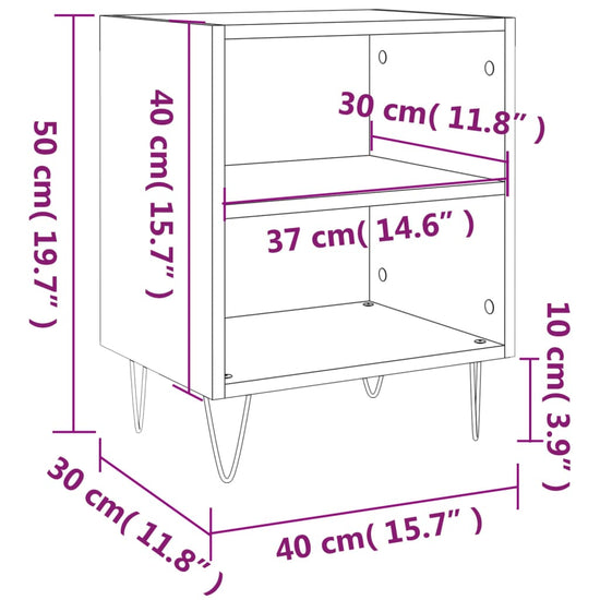 Nachtkastjes 2 st 40x30x50 cm bewerkt hout hoogglans wit MeubelReus