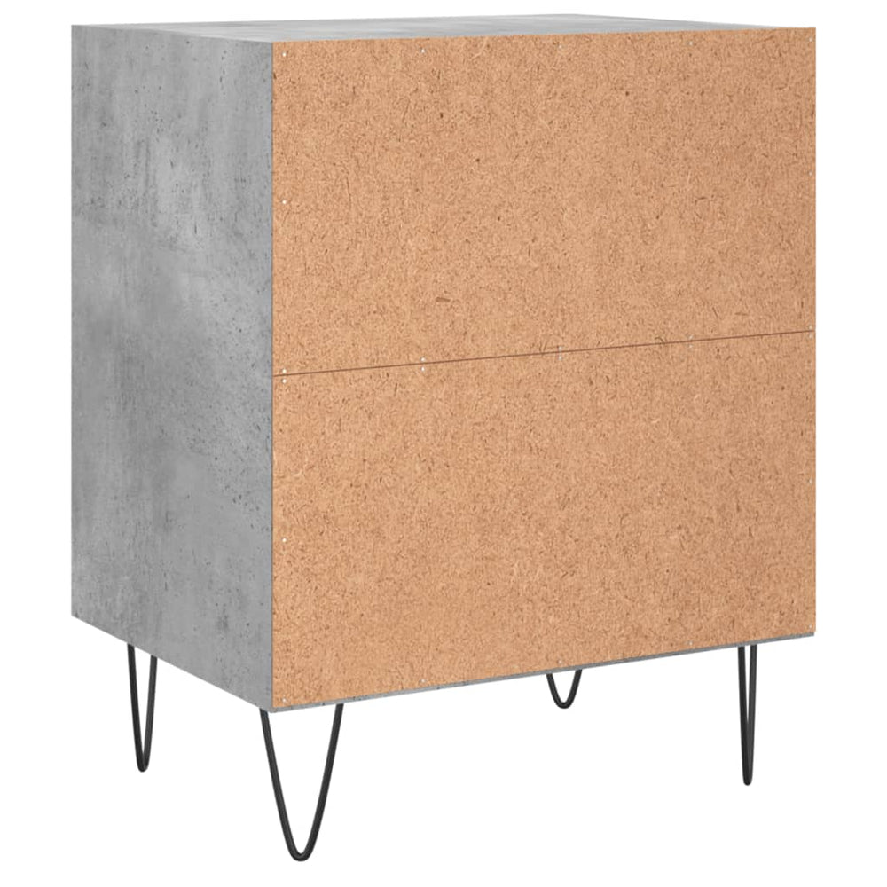 Nachtkastje 40x30x50 cm bewerkt hout betongrijs MeubelReus