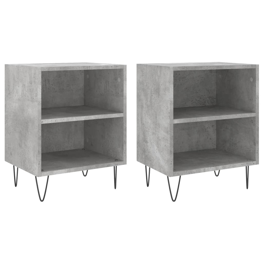Nachtkastjes 2 st 40x30x50 cm bewerkt hout betongrijs MeubelReus