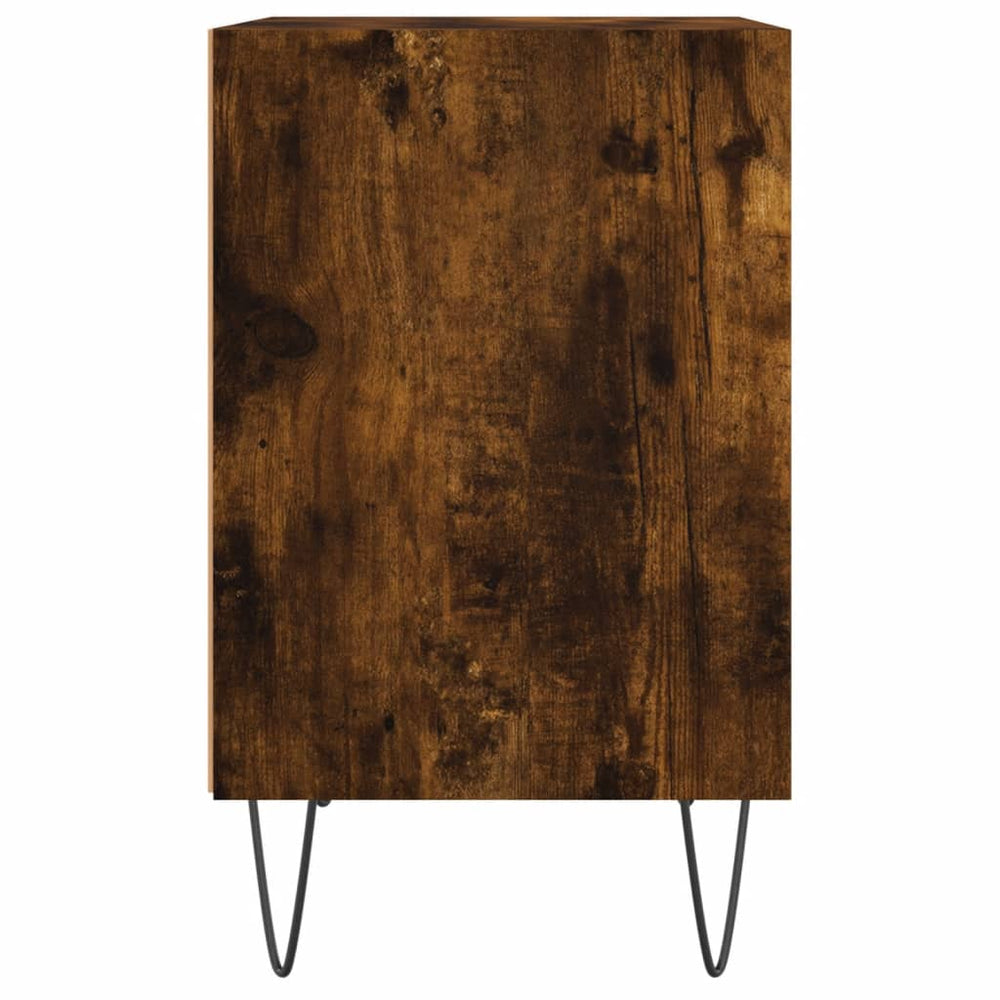 Nachtkastje 40x30x50 cm bewerkt hout gerookt eikenkleurig MeubelReus