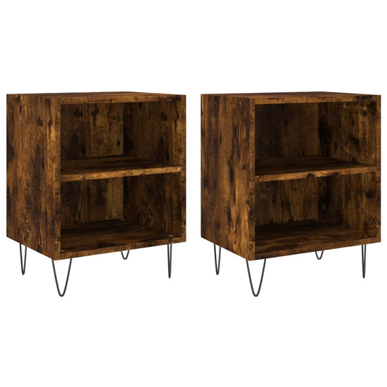 Nachtkastjes 2 st 40x30x50 cm bewerkt hout gerookt eikenkleurig MeubelReus