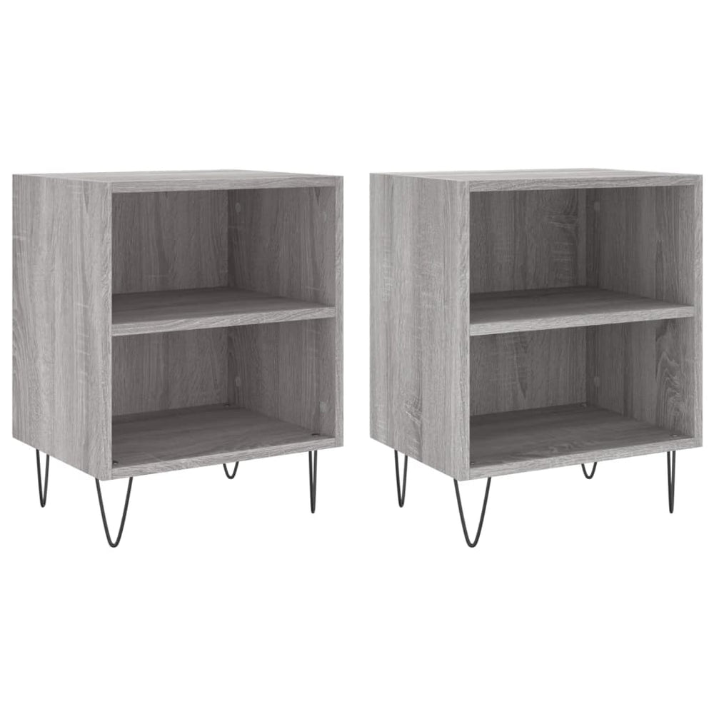 Nachtkastjes 2 st 40x30x50 cm bewerkt hout grijs sonoma eiken MeubelReus
