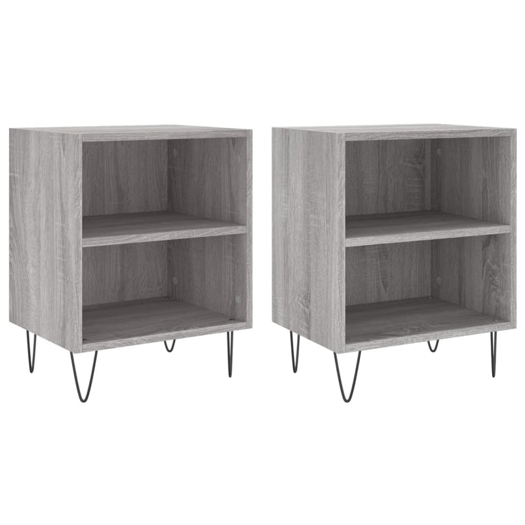Nachtkastjes 2 st 40x30x50 cm bewerkt hout grijs sonoma eiken MeubelReus