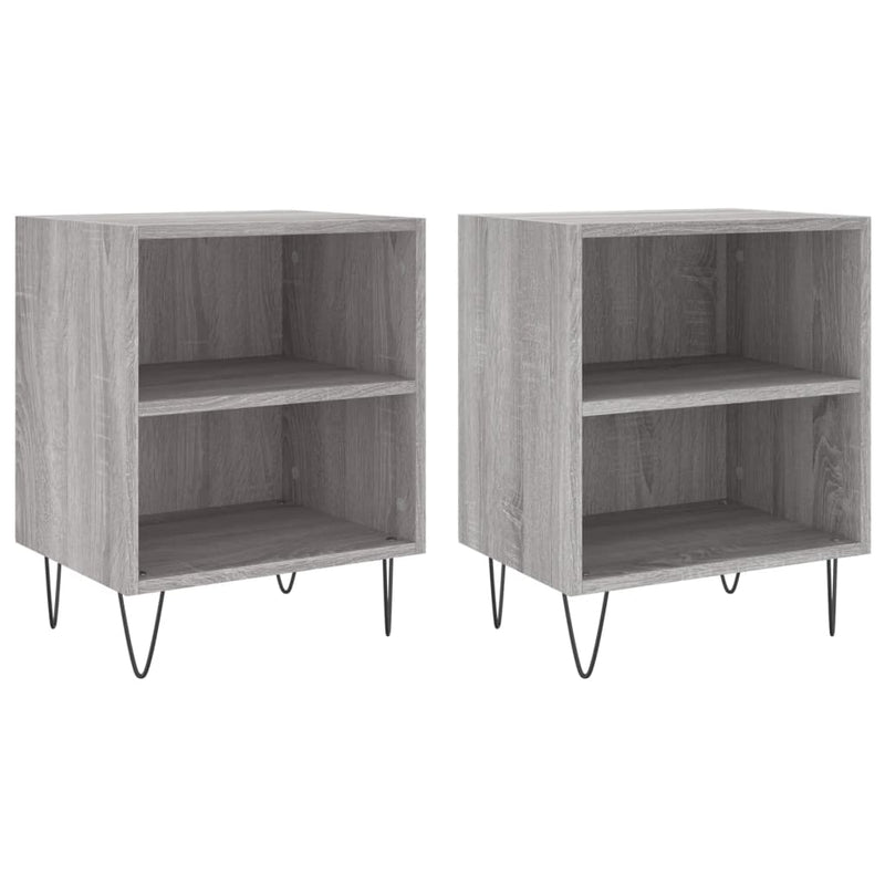 Nachtkastjes 2 st 40x30x50 cm bewerkt hout grijs sonoma eiken MeubelReus