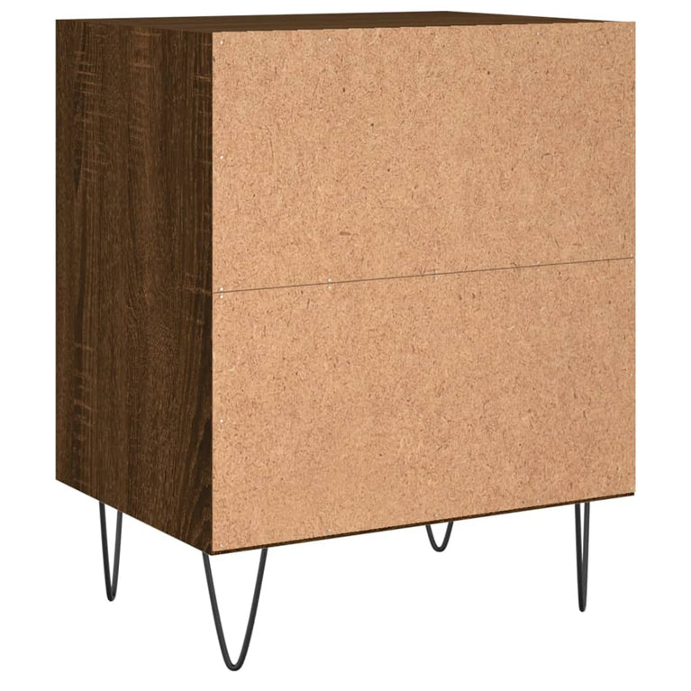 Nachtkastjes 2 st 40x30x50 cm bewerkt hout bruin eikenkleur MeubelReus