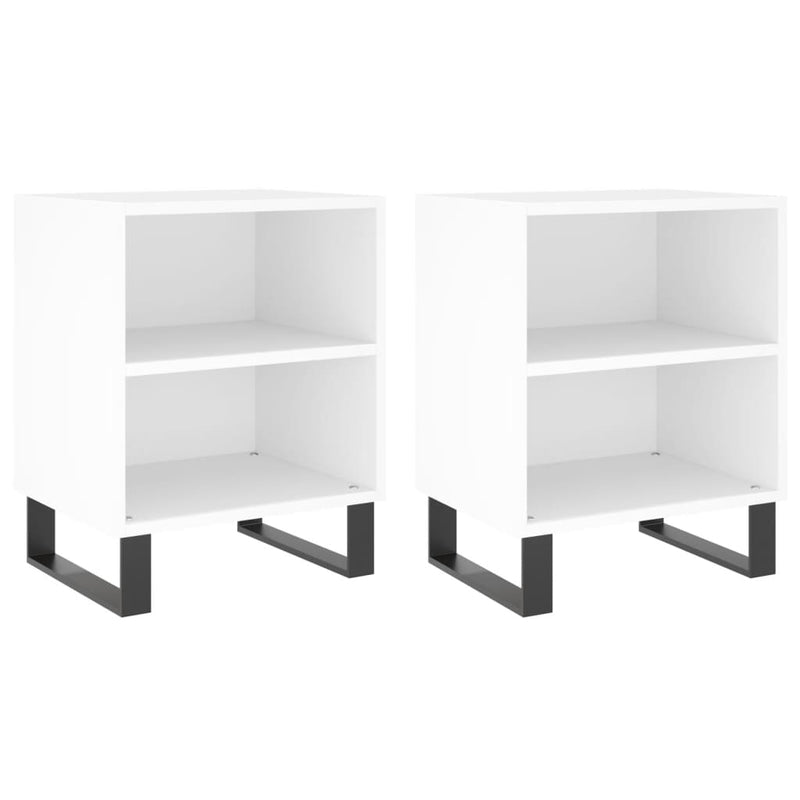 Nachtkastjes 2 st 40x30x50 cm bewerkt hout wit MeubelReus
