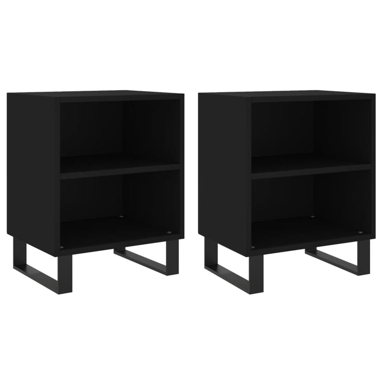 Nachtkastjes 2 st 40x30x50 cm bewerkt hout zwart MeubelReus