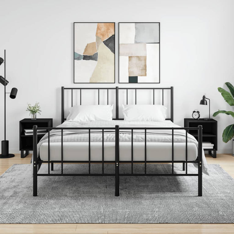 Nachtkastjes 2 st 40x30x50 cm bewerkt hout zwart MeubelReus