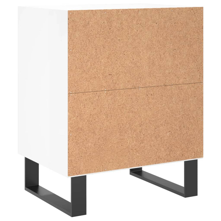 Nachtkastje 40x30x50 cm bewerkt hout hoogglans wit MeubelReus