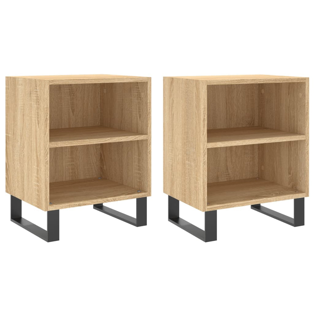 Nachtkastjes 2 st 40x30x50 cm bewerkt hout sonoma eikenkleurig MeubelReus