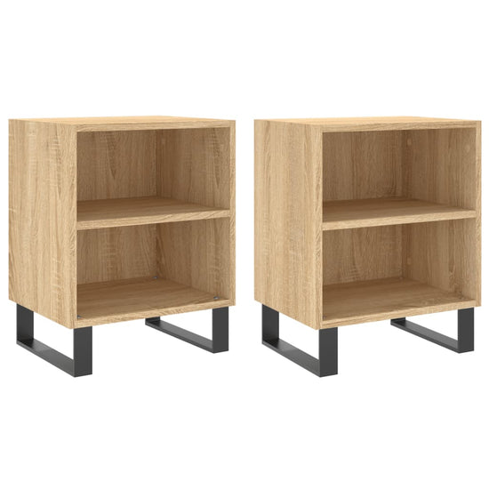 Nachtkastjes 2 st 40x30x50 cm bewerkt hout sonoma eikenkleurig MeubelReus