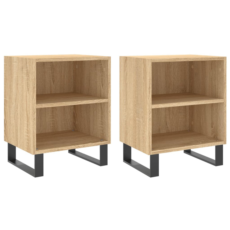 Nachtkastjes 2 st 40x30x50 cm bewerkt hout sonoma eikenkleurig MeubelReus