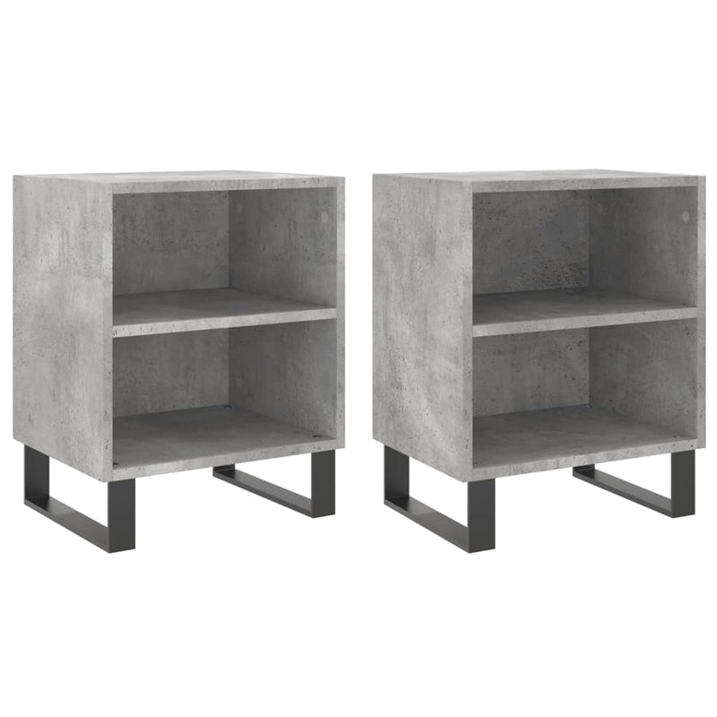 Nachtkastjes 2 st 40x30x50 cm bewerkt hout betongrijs MeubelReus