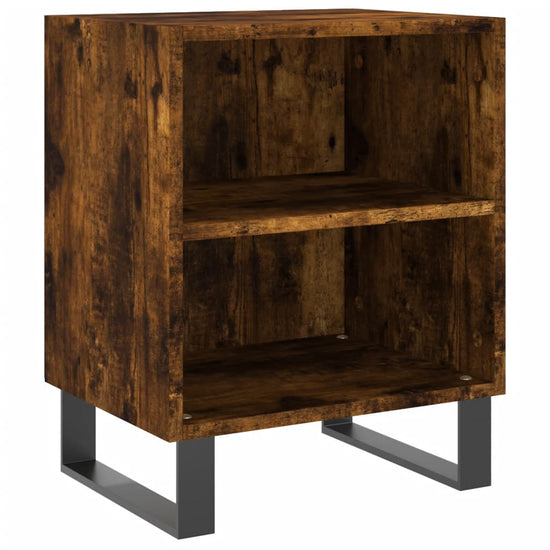 Nachtkastje 40x30x50 cm bewerkt hout gerookt eikenkleurig MeubelReus