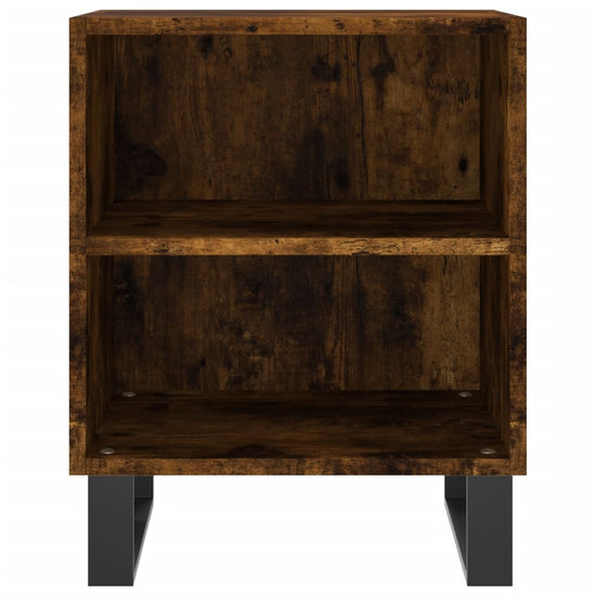 Nachtkastje 40x30x50 cm bewerkt hout gerookt eikenkleurig MeubelReus