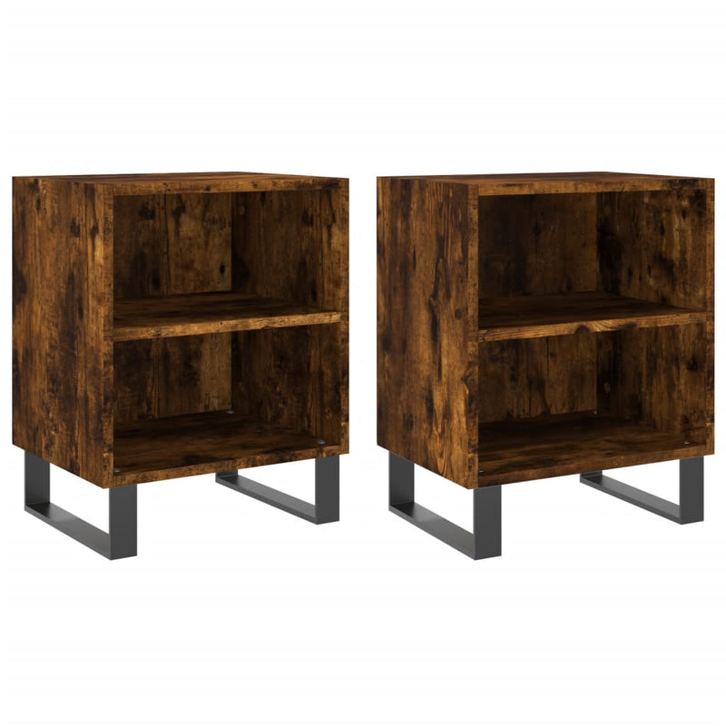 Nachtkastjes 2 st 40x30x50 cm bewerkt hout gerookt eikenkleurig MeubelReus