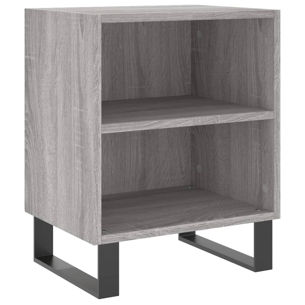 Nachtkastje 40x30x50 cm bewerkt hout grijs sonoma eikenkleurig MeubelReus